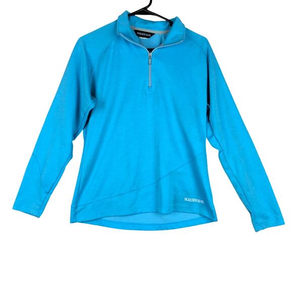 Boulder Gear Womens Jacket Blue Fleece 1/4 Zip Gorpcore Outdoors Warm Medium - Picture 1 of 12
